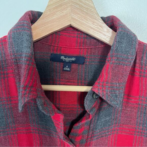 Madewell Ex-Boyfriend Plaid Flannel Button Down Shirt Long Sleeve Sz Small - Picture 4 of 8